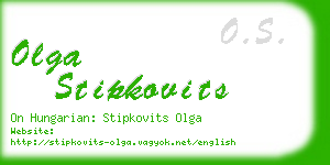 olga stipkovits business card